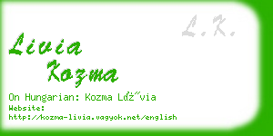 livia kozma business card